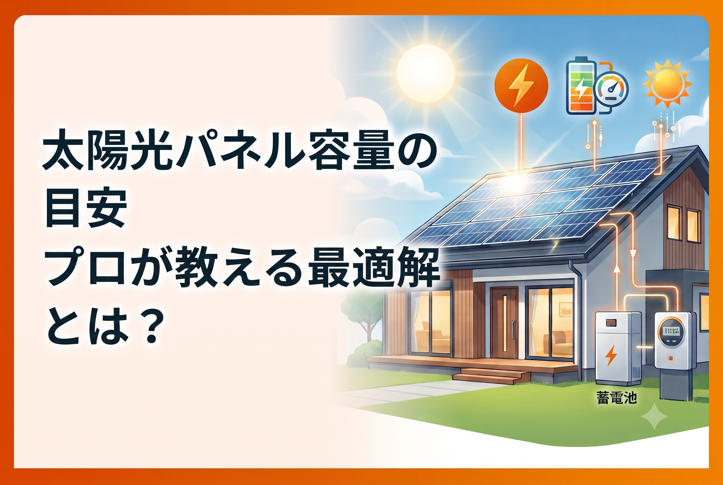 太陽光パネル容量の目安|プロが教える最適解とは?