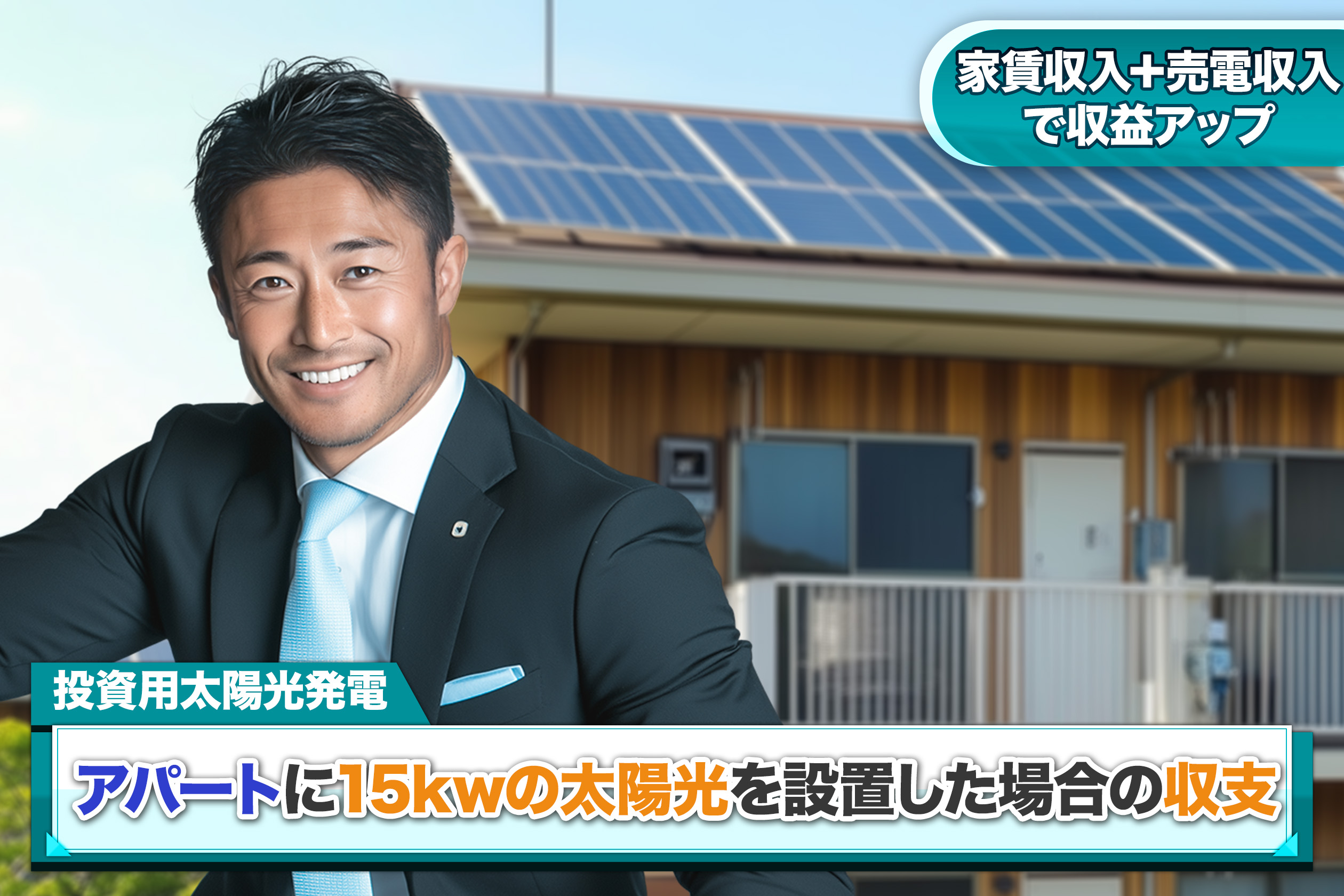 アパートの大家さんが15kwの太陽光発電を設置した場合の収支
