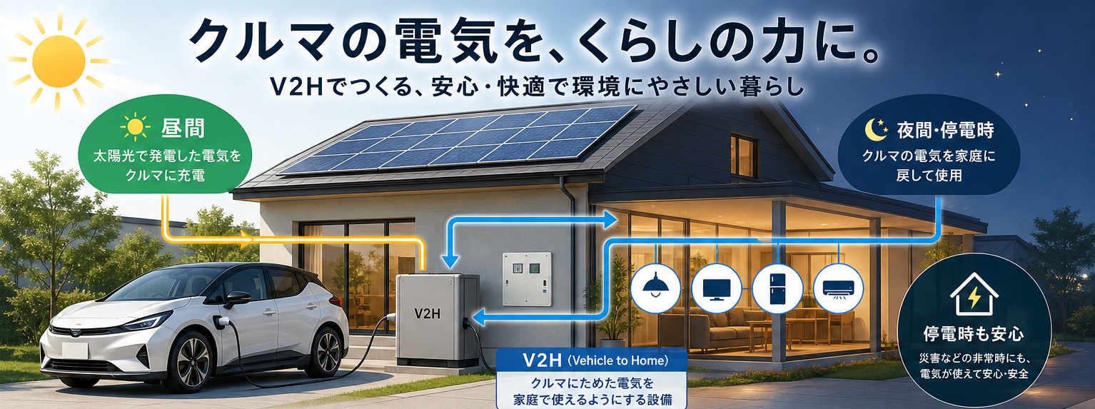 v2hの仕組みを解説した画像