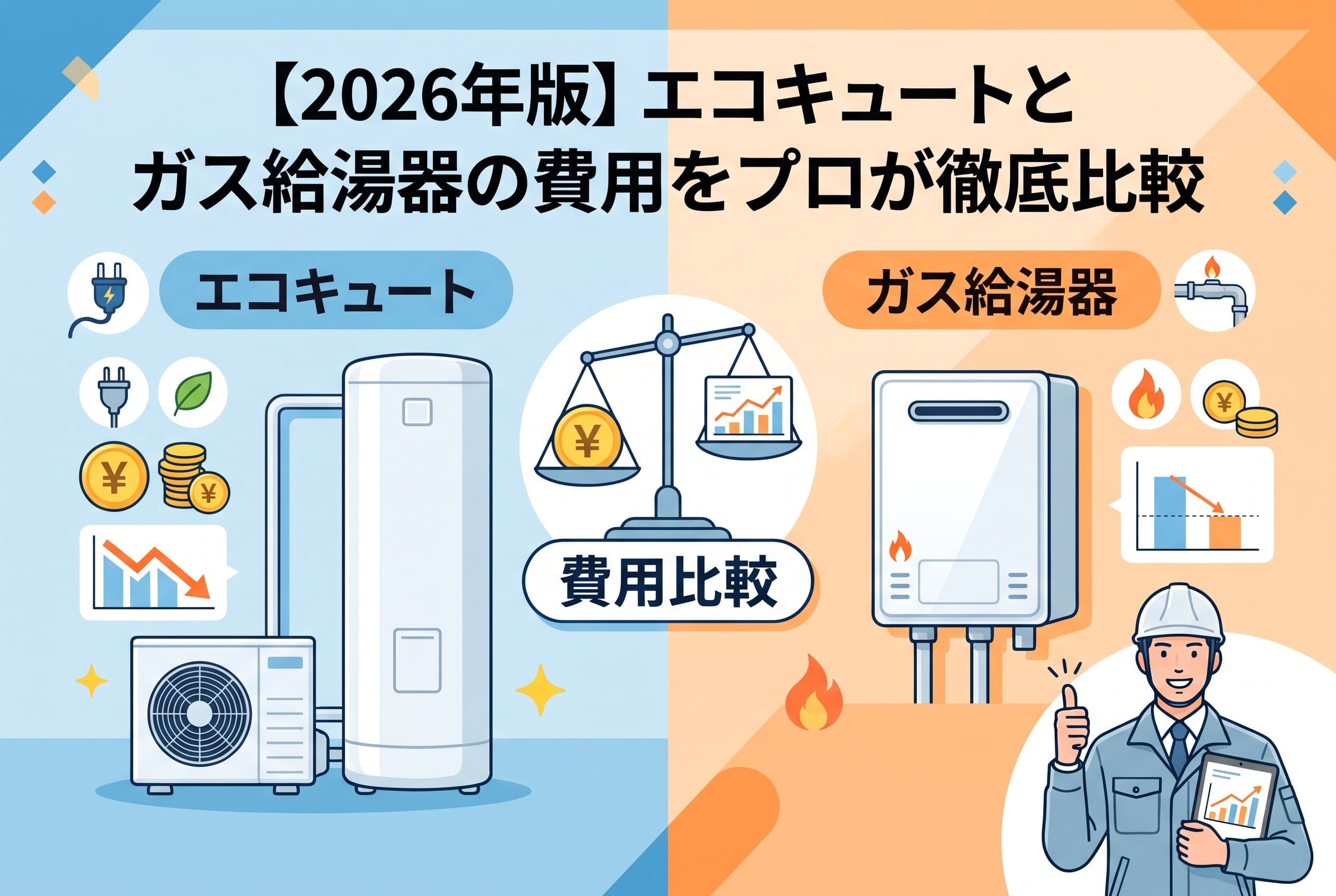 エコキュートとガスのコスト差は？