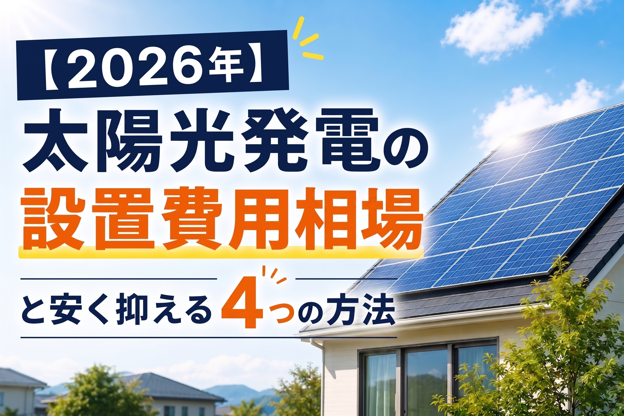 太陽光発電の設置費用相場と安く抑える方法